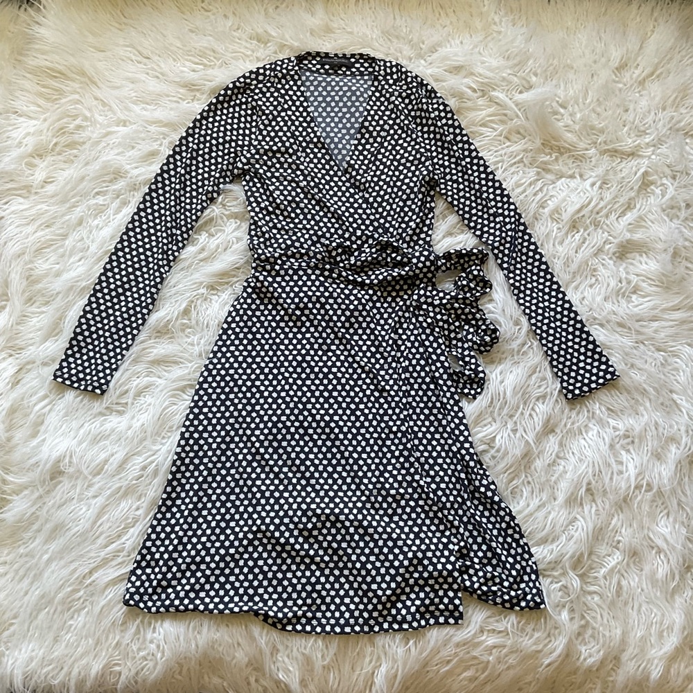 Banana Republic Black Dot Wrap Dress